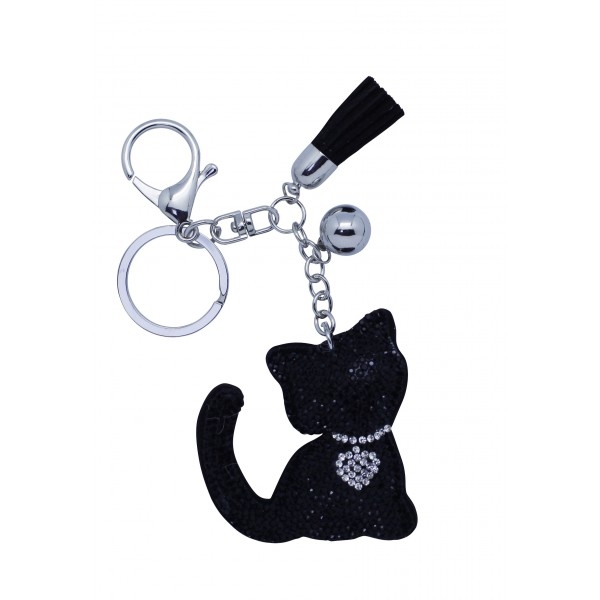 Equinoxe Porte Cles Chat Strass Noir Comptoir Des Ecoliers Fantasio